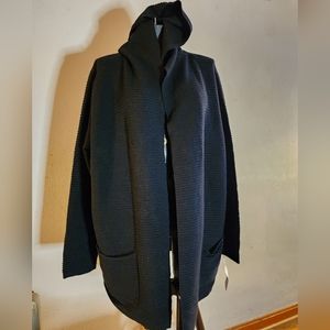 Evolution thick ribbed hoodie cardigan.   Sz Large